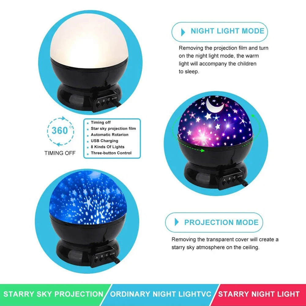 StarryWhirl Night Light Projector